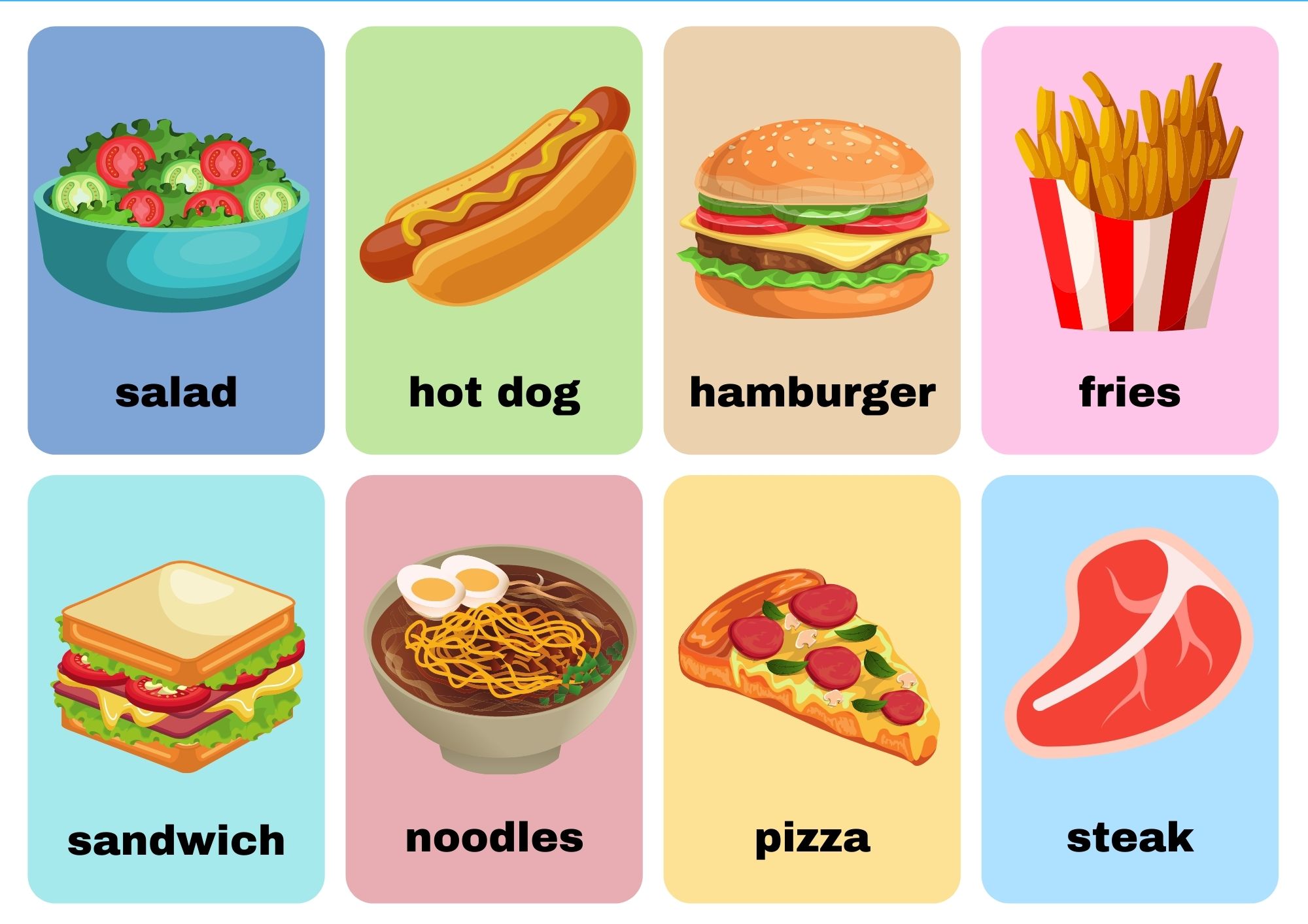 Food Flashcards No Words ONLINE Ezpzlearn